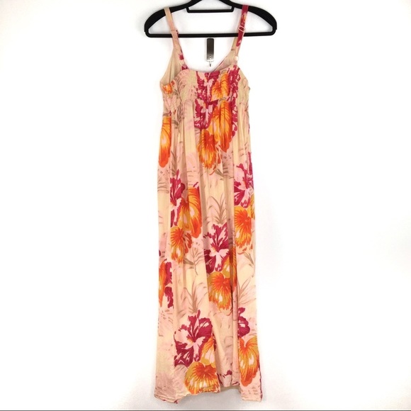 Klozlyne Pink/Orange/Yellow Floral Maxi Dress - Picture 2 of 14